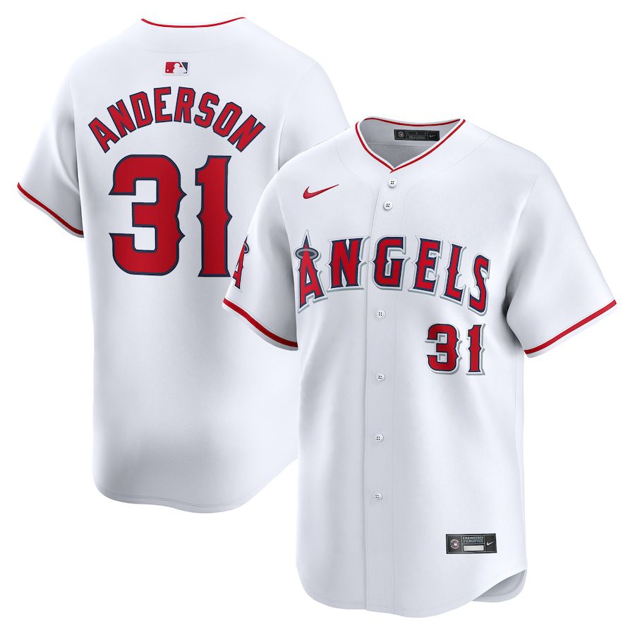 Men Los Angeles Angels #31 Tyler Anderson Nike White Home Limited Player MLB Jersey